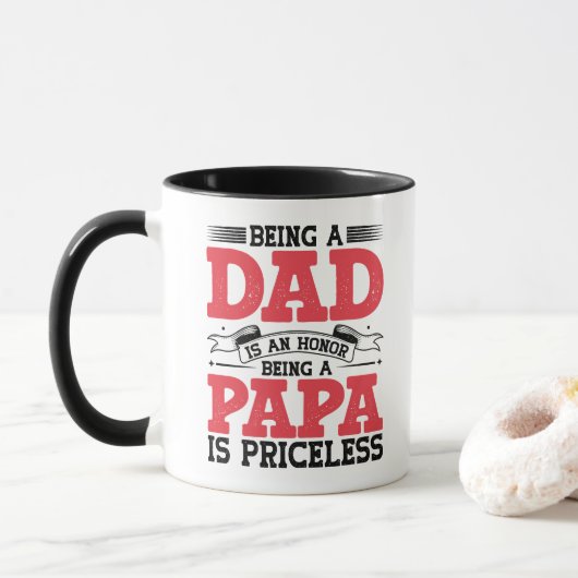 Papa zijn is een eer Een Papa zijn is Pricless Mok (Met donut)