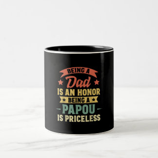 Papa zijn is een eer om een papoea te zijn is zond tweekleurige koffiemok