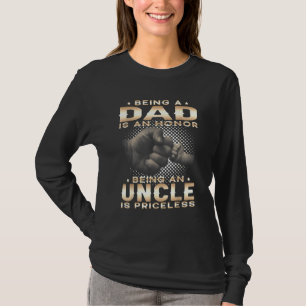 Papa zijn is een eer om oom te zijn is een weddens t-shirt