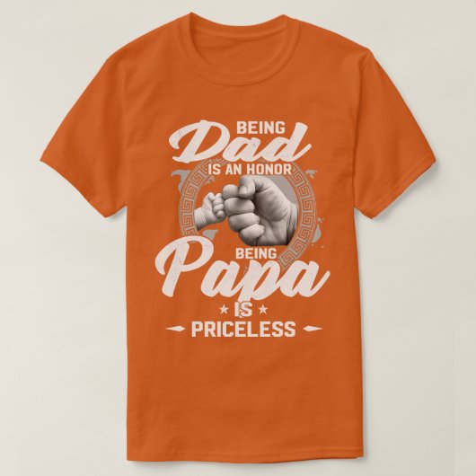 Papa zijn is een eerbetoon dat papa geen geld heef t-shirt (Design voorkant)