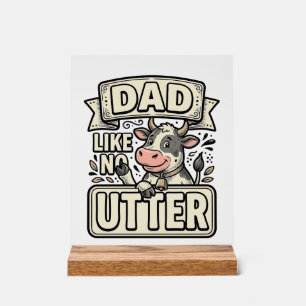 Papa zoals geen andere grappige koe vintage vector acryl bord