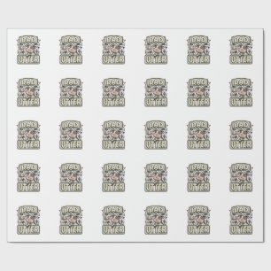 Papa zoals geen andere grappige koe vintage vector cadeaupapier