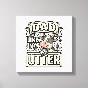 Papa zoals geen andere grappige koe vintage vector canvas afdruk