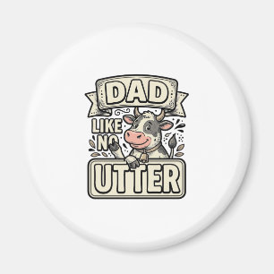 Papa zoals geen andere grappige koe vintage vector magneet