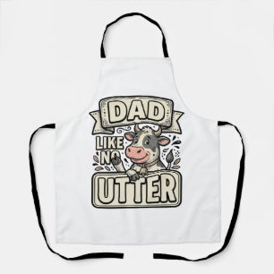 Papa zoals geen andere grappige koe vintage vector schort