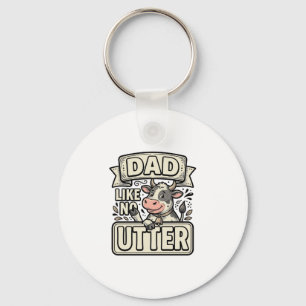 Papa Zoals Geen Andere Grappige Koe Vintage Vector Sleutelhanger