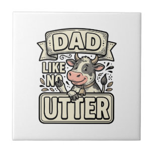 Papa zoals geen andere grappige koe vintage vector tegeltje