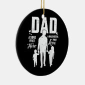 Papa zonen eerste dochters houden van vaderdag keramisch ornament (Rechts)
