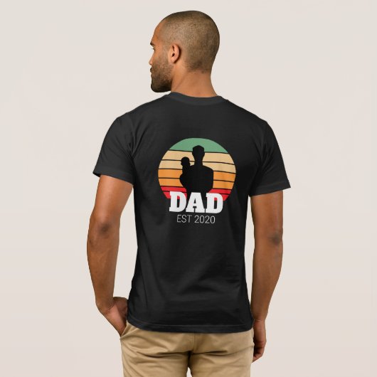 Papa Zonsondergang Silhouet Est T-shirt (Achterkant volledig)