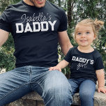 Papa Zoon Dochter Naam Vader Kind Matching T-shirt<br><div class="desc">Aanpasbaar ontwerp "papa" met de naam van het kind voor bijpassende outfits voor een vader en een kind.</div>