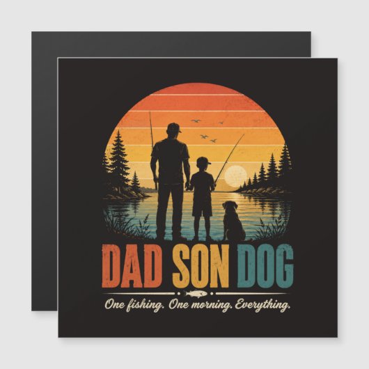 Papa Zoon Hond Vissen Ochtend (Voorkant / Achterkant)