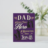 Papa zoon's eerste dochters eerste liefde feestdagenkaart (Staand voorkant)