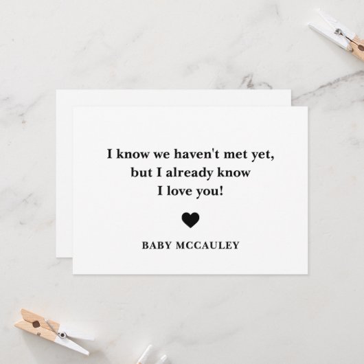 Papa Zwangerschap Publicatie Kaart (Voorkant / Achterkant in situ)