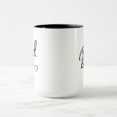 Papa Zwart en Wit Minimalistisch Schattingsjaar Mok (Midden)