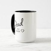 Papa Zwart en Wit Minimalistisch Schattingsjaar Mok (Voorkant links)