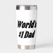 Papa zwart half tekst geïsoleerde drinkbeker (Achterkant)