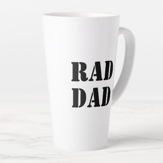 Papa zwart-wit moderne typografie cool latte mok (Rechterhoek)