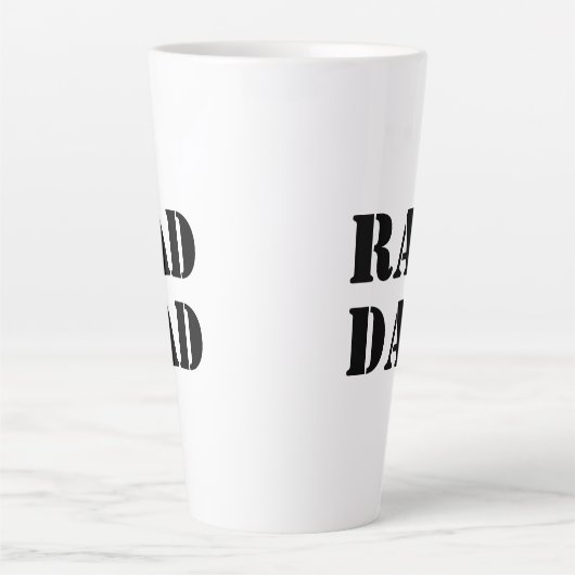 Papa zwart-wit moderne typografie cool latte mok (Voorkant)