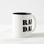 Papa zwart-wit moderne typografie cool tweekleurige koffiemok (Voorkant rechts)