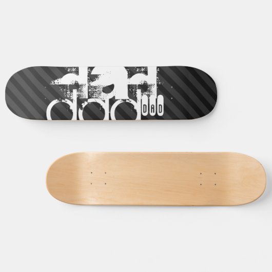 Papa; zwarte en donkergrijze strepen skateboard (Horizontaal)