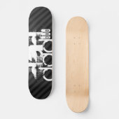 Papa; zwarte en donkergrijze strepen skateboard (Voorkant)