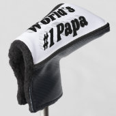 Papa zwarte kop golfheadcover (3/4 voorkant)