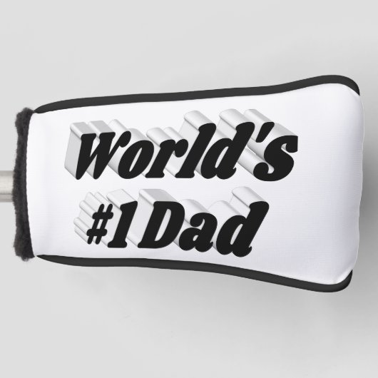 Papa zwarte tekst golfheadcover (Voorkant)