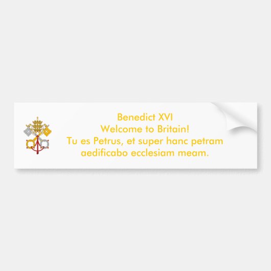 Papaal bezoek 2010 van het Verenigd Koninkrijk Bumpersticker (Voorkant)