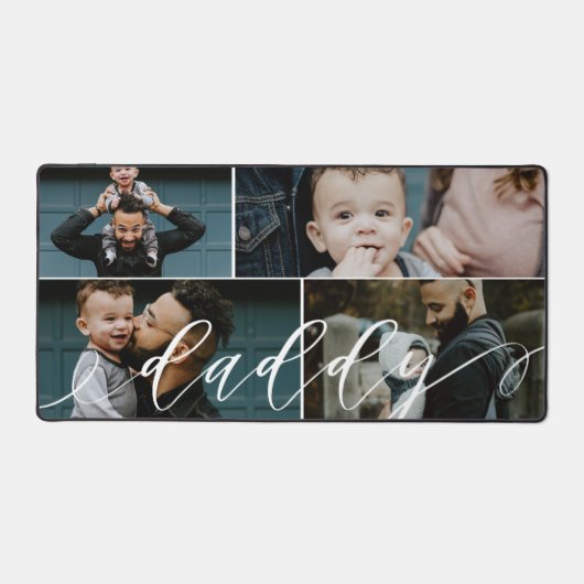 Papaapschrift | Happy Fathers Day 4 Photo Collage Bureaumat (Voorkant)