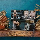 Papaapschrift | Happy Fathers Day 4 Photo Collage Fotoplaat (Zijkant)