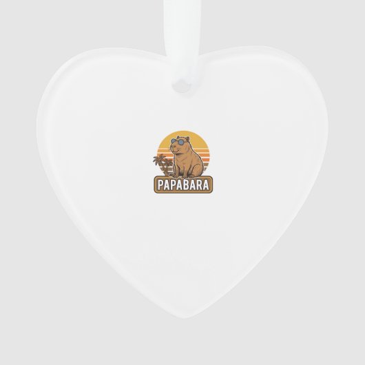 PAPABARA Retro Capibara Papa Vector Design_1 Ornament (voorkant)