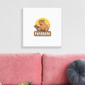 PAPABARA Retro Capibara Papa Vectorontwerp_1 Canvas Afdruk (Insitu (Woonkamer))