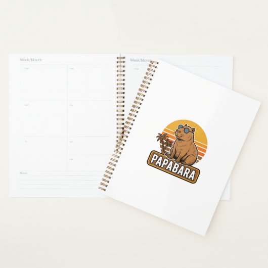 PAPABARA Retro Capibara Papa Vectorontwerp_1 Planner (Display)