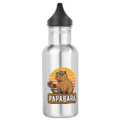 PAPABARA Retro Capibara Papa Vectorontwerp_1 Waterfles (Links)