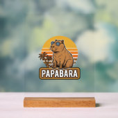 PAPABARA Retro Capibara Vader Vector Design_1 Acryl Bord (Neutraal)