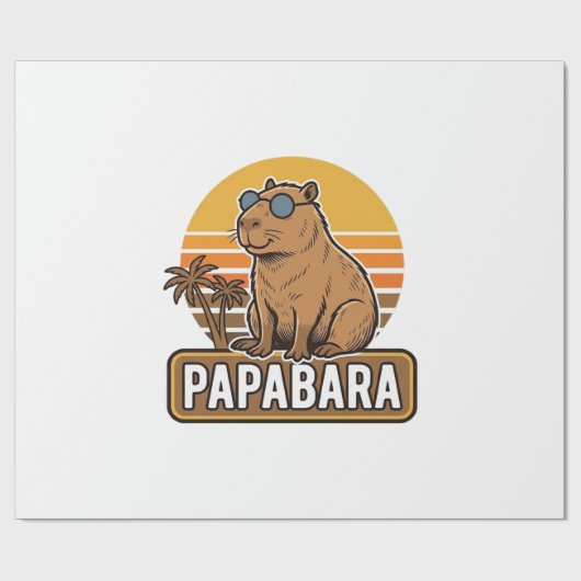 PAPABARA Retro Capibara Vader Vector Design_1 Cadeaupapier (Vlak)