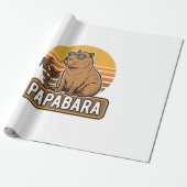 PAPABARA Retro Capibara Vader Vector Design_1 Cadeaupapier (Uitgerold)