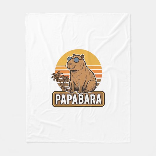 PAPABARA Retro Capibara Vader Vector Design_1 Fleece Deken (Voorkant)