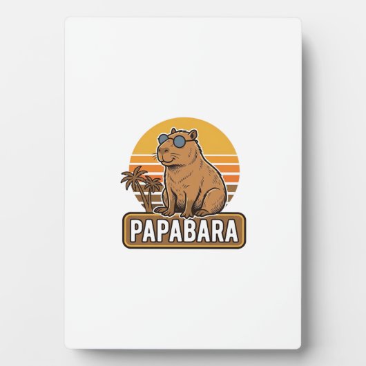 PAPABARA Retro Capibara Vader Vector Design_1 Fotoplaat (voorkant)