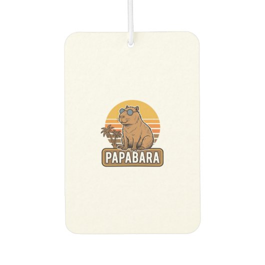 PAPABARA Retro Capibara Vader Vector Design_1 Luchtverfrisser (Voorkant)