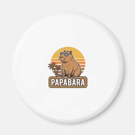 PAPABARA Retro Capibara Vader Vector Design_1 Magneet (Voorkant)