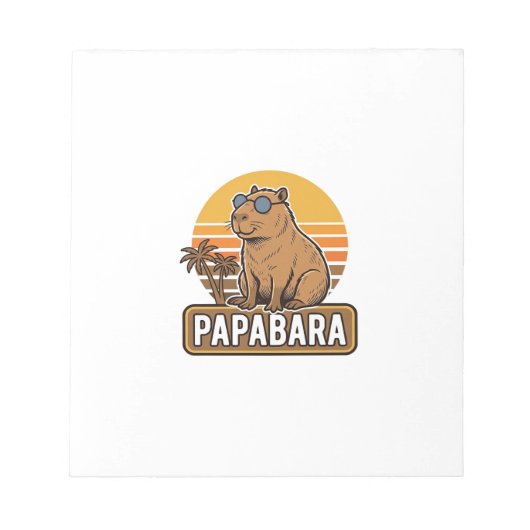 PAPABARA Retro Capibara Vader Vector Design_1 Notitieblok (Voorkant)