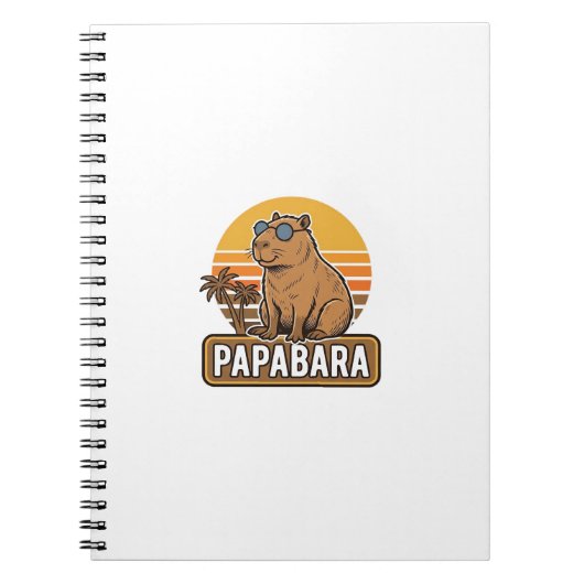 PAPABARA Retro Capibara Vader Vector Design_1 Notitieboek (Voorkant)
