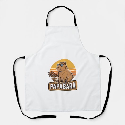 PAPABARA Retro Capibara Vader Vector Design_1 Schort (Voorkant)