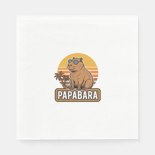 PAPABARA Retro Capibara Vader Vector Design_1 Servet (Voorkant)