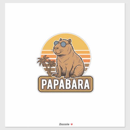 PAPABARA Retro Capibara Vader Vector Design_1 Sticker (Vel)