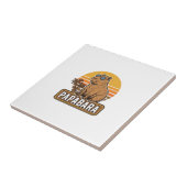 PAPABARA Retro Capibara Vader Vector Design_1 Tegeltje (Zijkant)
