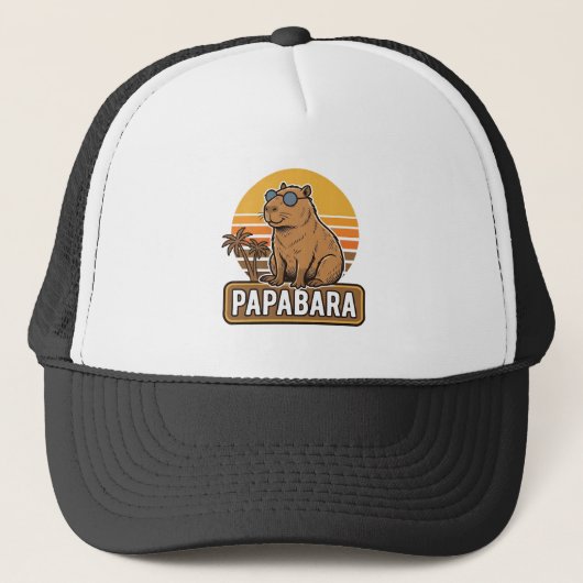 PAPABARA Retro Capibara Vader Vector Design_1 Trucker Pet (Voorkant)