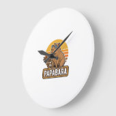 PAPABARA Retro Capybara Vader Vector Design_1 Grote Klok (Hoek)