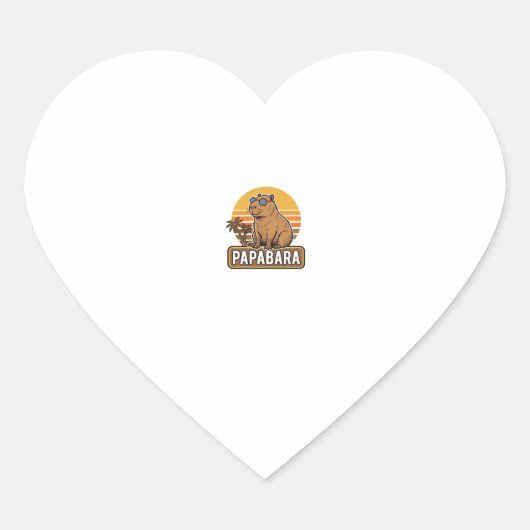 PAPABARA Retro Capybara Vader Vector Design_1 Hart Sticker (Voorkant)